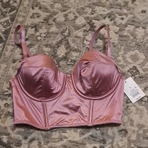 Auden Satin Underwire Bustier in Pink